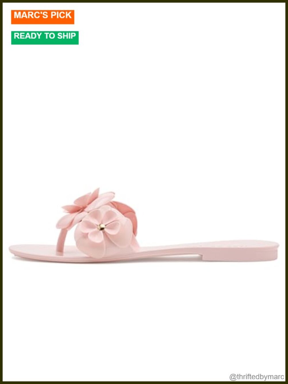 Jack Rogers Amelia Flower Jelly Sandals PVC Slip-On Women's Waterproof Floral - Picture 4 of 6